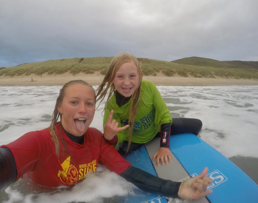 Female surfers, female surf coaches, Woolacombe Surf Centre, learn to surf with the very best and friendly team