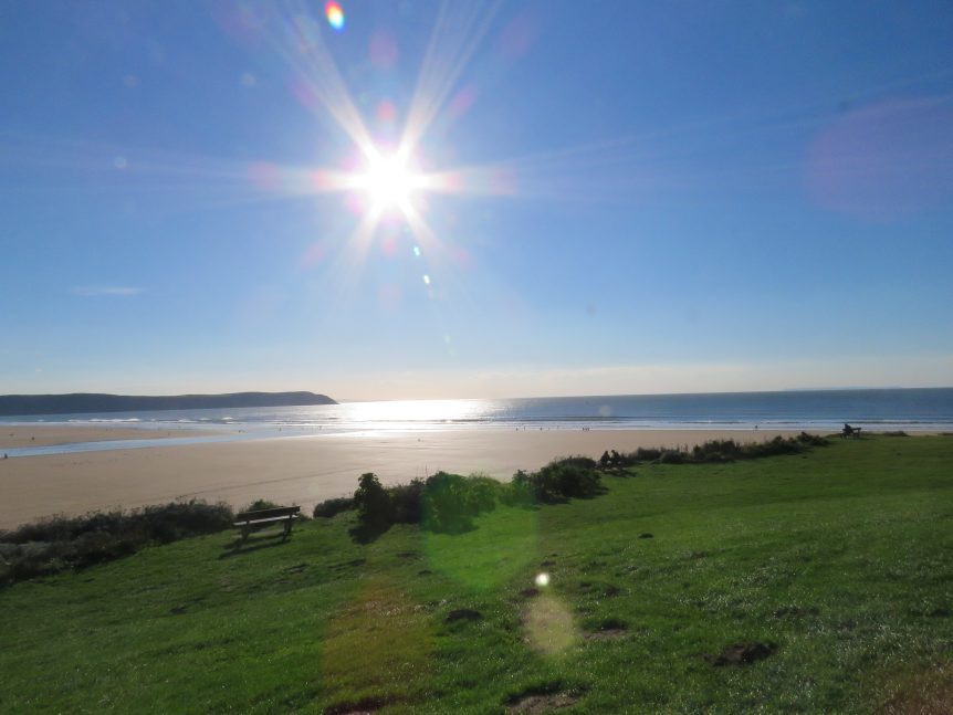 Beautiful safe beach for surf lessons, Woolacombe Surf Centre, sunshine, sea, sand and surf