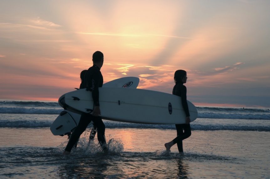 Summer sunset surf session with Woolacombe Surf Centre, learning to surf with the best