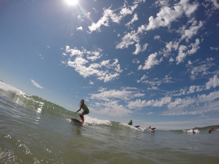 Progression with surfing with Woolacombe Surf Centre, at the ever beautiful Woolacombe Beach in the summer sunshine