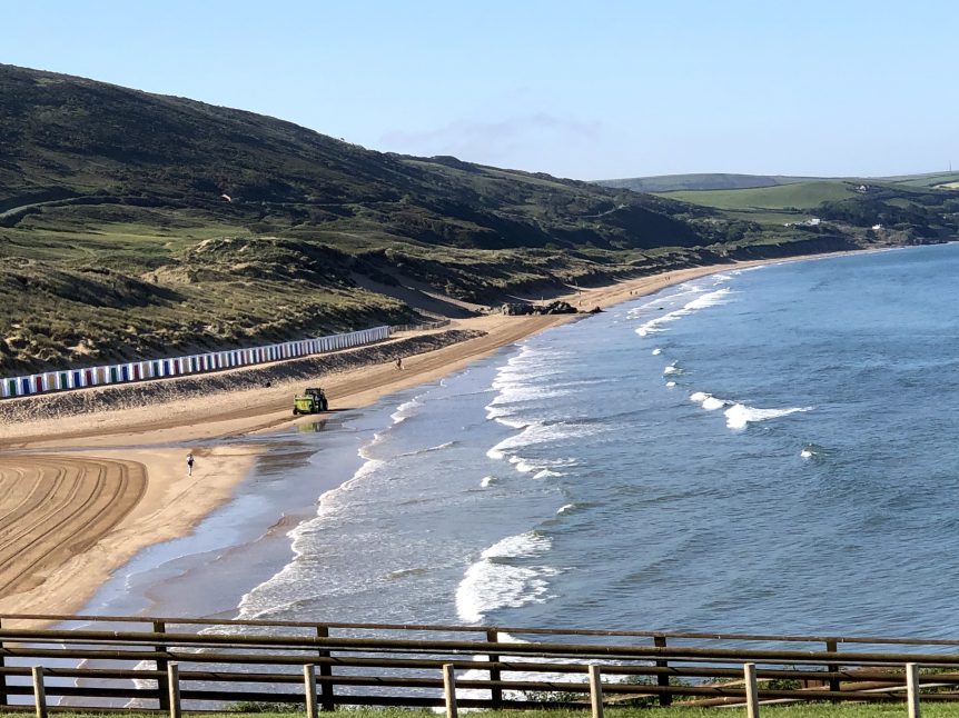 High tide at the award winning Woolacombe Beach, home to Woolacombe Surf Centre, surf school, surf lessons WSC