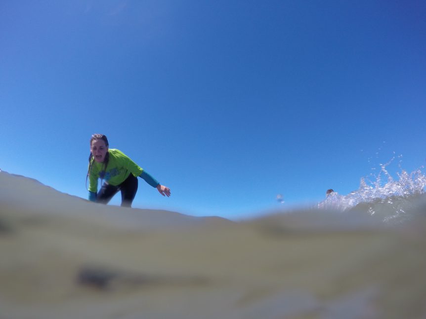 Woolacombe Surf Centre gives free photos with all surf lessons, with their in water cameras, just like this picture taken at Woolacombe Beach