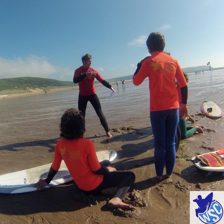 Woolacombe Surf Centre surf lesson on the beautiful Woolacombe beach, intermediate/ advanced coaching session