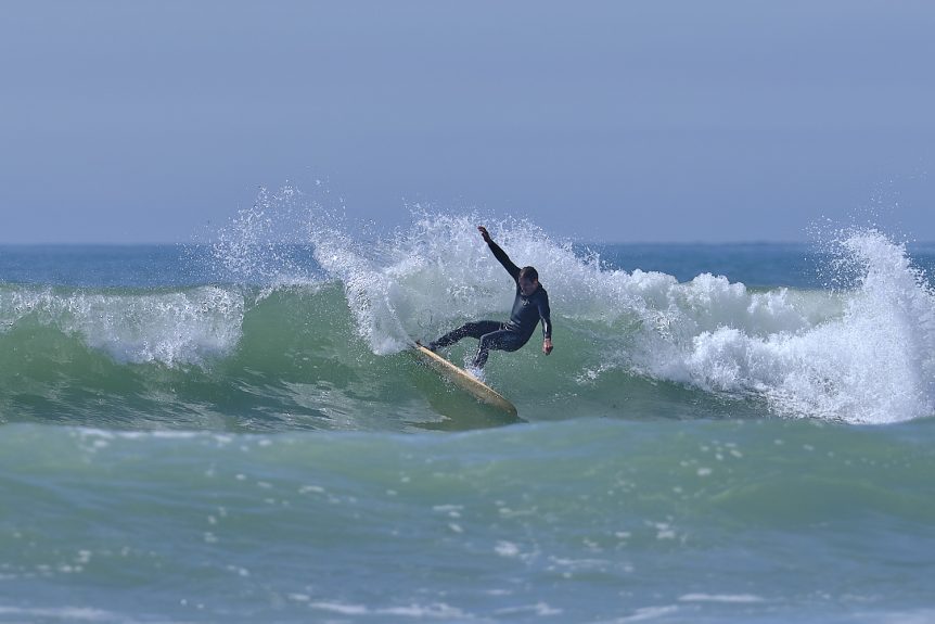 Woolacombe Surf Centre Surf Coach Gary King Surfing Woolacombe Bay in Summer, head surf coach, learn to surf, WSC also offers coasteering, kayaking, stand up paddle boarding surf hire, best surf school to learn to surf