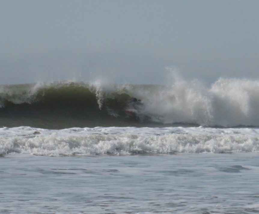 Woolacombe Surf Centre owner Gary King, low tide barrel, Woolacombe Surf lessons at Woolacombe Surf Centre North Devon, Surfer Gary King from Woolacombe Surf Centre