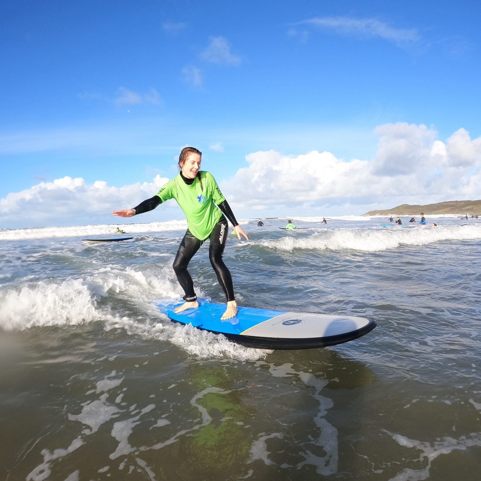 Learning to surf with Woolacombe Surf Centre