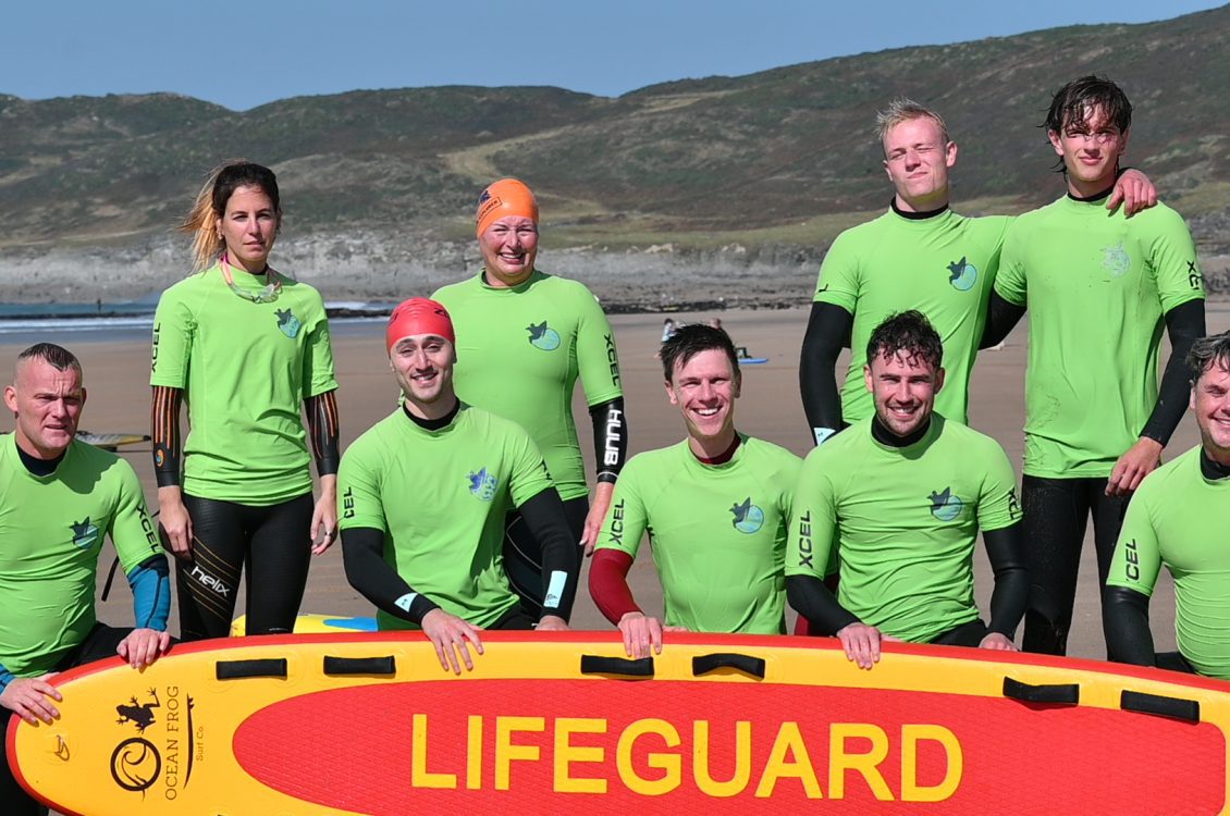 Beach Lifeguard courses at Woolacombe North Devon train on Woolacombe beach with Woolacombe Surf Centre