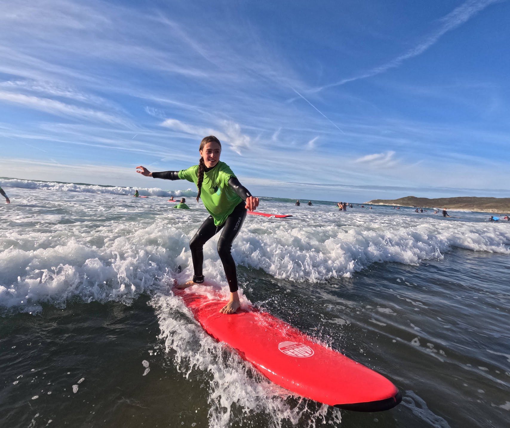surf lessons in Woolacombe Bay north Devon with Woolacombe Surf Centre the best surf school in the South West